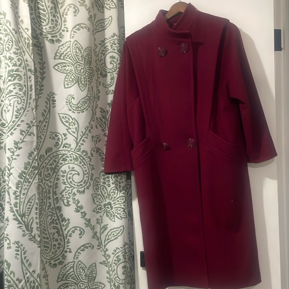 Vintage Worthington Burgundy Long Coat size 8p